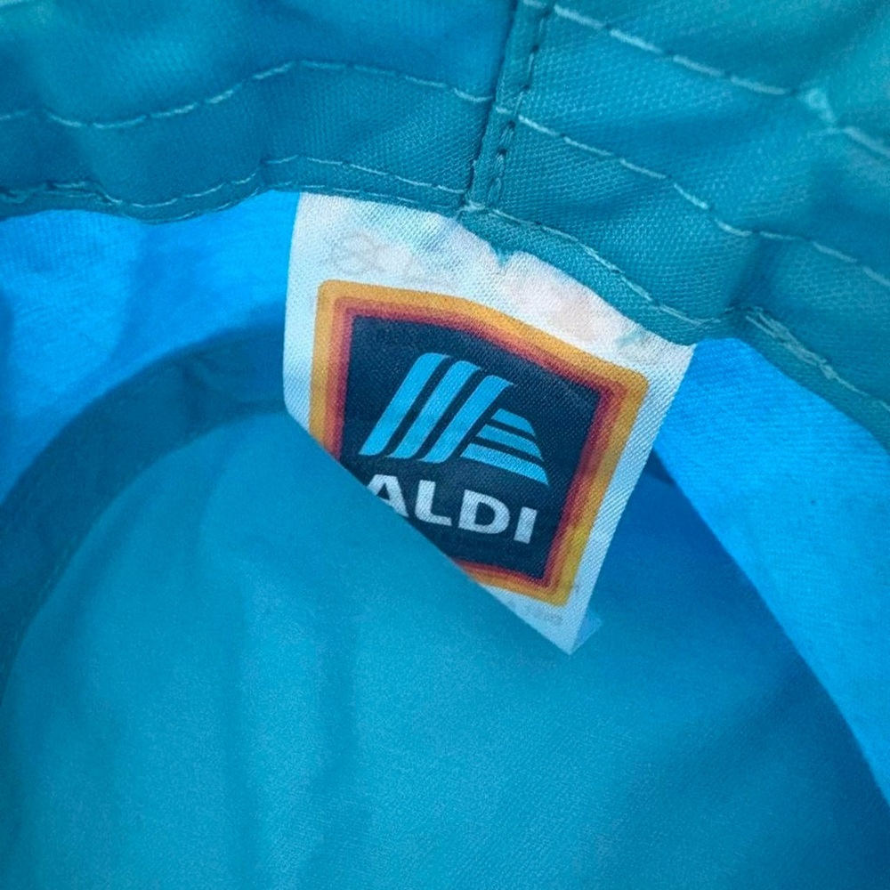 Aldi Blue Bucket Hat with Retro Rainbow Stripe - Picture 5 of 5